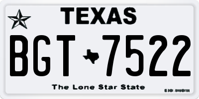 TX license plate BGT7522