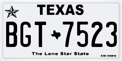 TX license plate BGT7523
