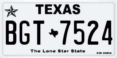 TX license plate BGT7524