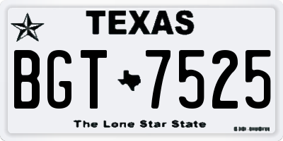 TX license plate BGT7525