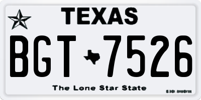 TX license plate BGT7526