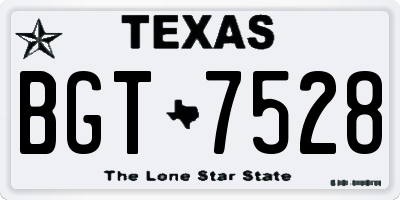 TX license plate BGT7528