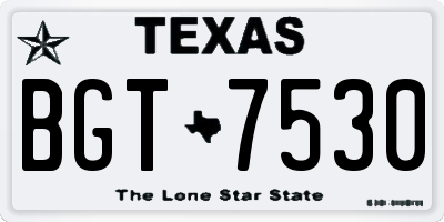 TX license plate BGT7530