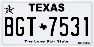 TX license plate BGT7531