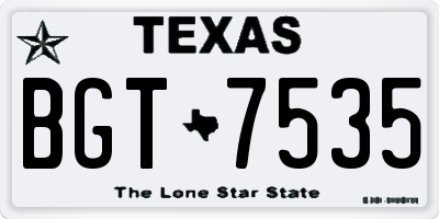 TX license plate BGT7535