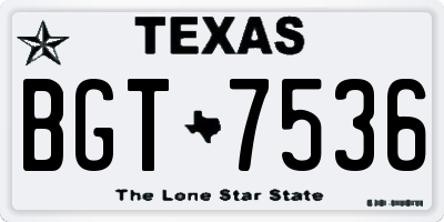 TX license plate BGT7536