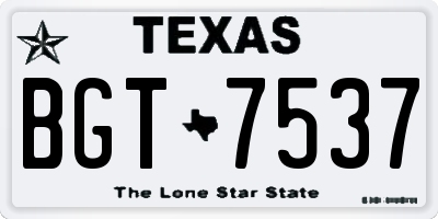 TX license plate BGT7537