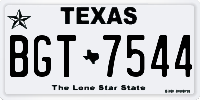 TX license plate BGT7544