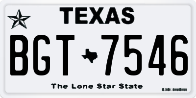 TX license plate BGT7546