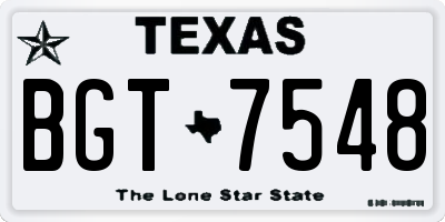 TX license plate BGT7548