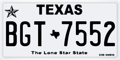 TX license plate BGT7552