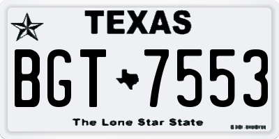 TX license plate BGT7553