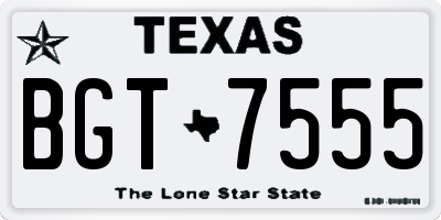 TX license plate BGT7555