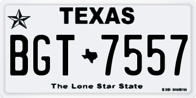 TX license plate BGT7557