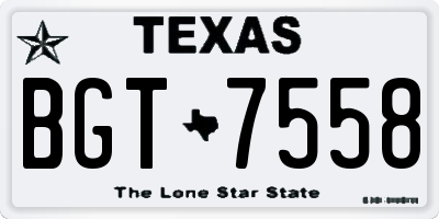 TX license plate BGT7558