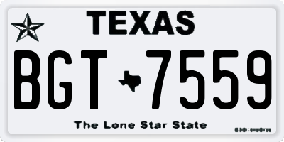 TX license plate BGT7559