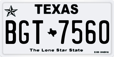TX license plate BGT7560