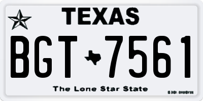 TX license plate BGT7561