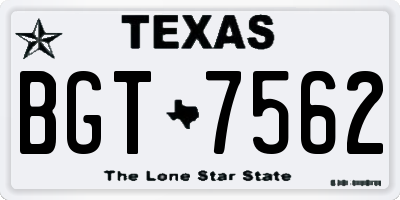 TX license plate BGT7562