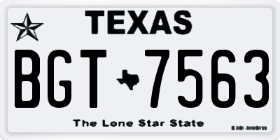TX license plate BGT7563