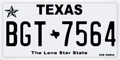 TX license plate BGT7564
