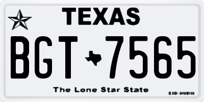TX license plate BGT7565