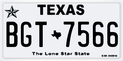 TX license plate BGT7566