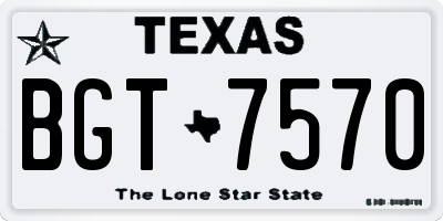 TX license plate BGT7570