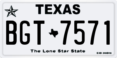 TX license plate BGT7571