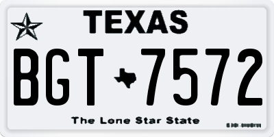 TX license plate BGT7572
