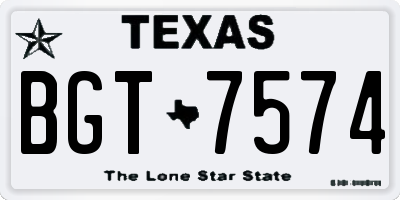 TX license plate BGT7574