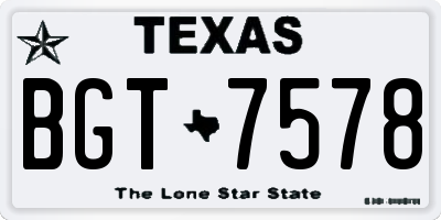 TX license plate BGT7578