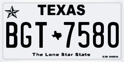 TX license plate BGT7580