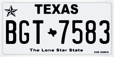 TX license plate BGT7583