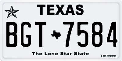 TX license plate BGT7584