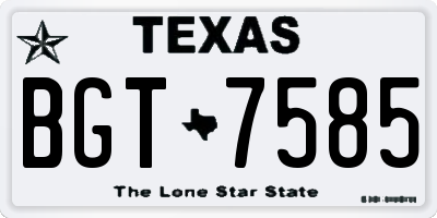 TX license plate BGT7585