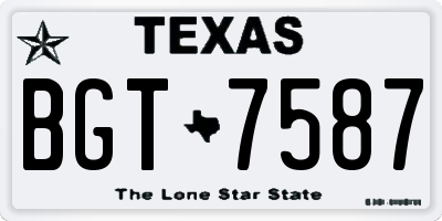 TX license plate BGT7587
