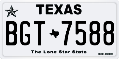 TX license plate BGT7588
