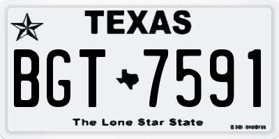 TX license plate BGT7591