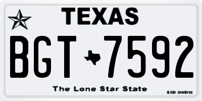 TX license plate BGT7592