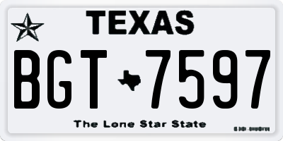 TX license plate BGT7597