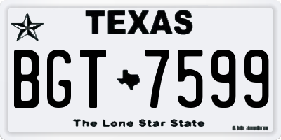 TX license plate BGT7599