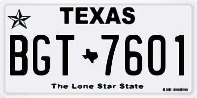 TX license plate BGT7601