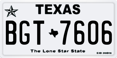 TX license plate BGT7606