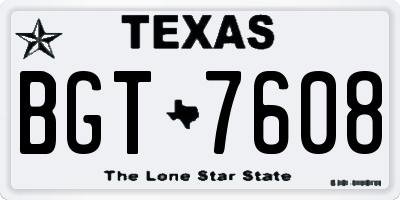 TX license plate BGT7608
