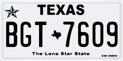 TX license plate BGT7609