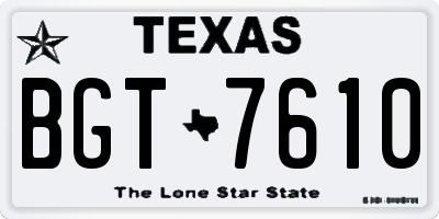 TX license plate BGT7610