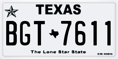 TX license plate BGT7611