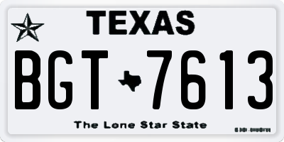 TX license plate BGT7613