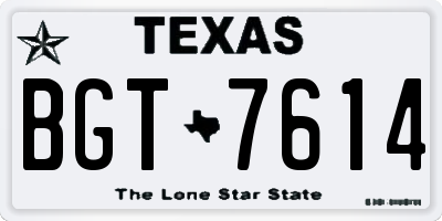 TX license plate BGT7614